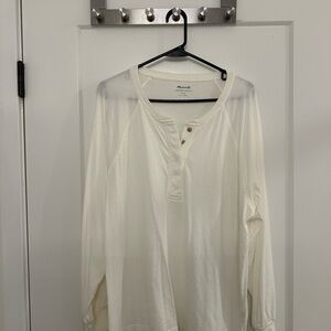 Madewell white Long Sleeve Henley Shirt